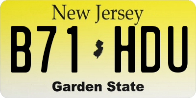 NJ license plate B71HDU