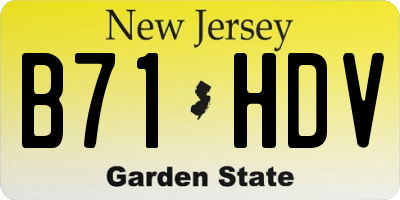 NJ license plate B71HDV