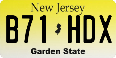 NJ license plate B71HDX