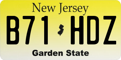 NJ license plate B71HDZ