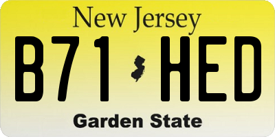 NJ license plate B71HED