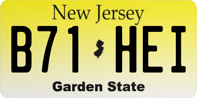 NJ license plate B71HEI