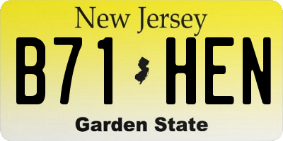 NJ license plate B71HEN