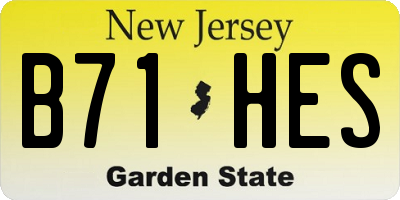 NJ license plate B71HES