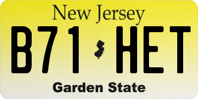 NJ license plate B71HET