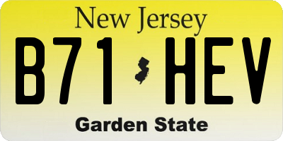 NJ license plate B71HEV