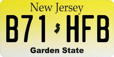 NJ license plate B71HFB