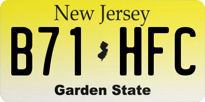 NJ license plate B71HFC