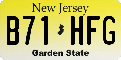 NJ license plate B71HFG