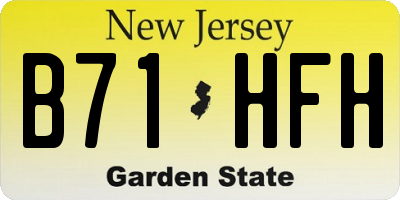 NJ license plate B71HFH