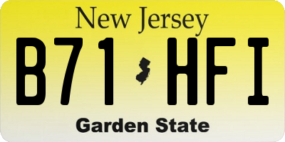 NJ license plate B71HFI