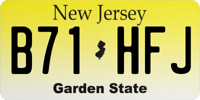 NJ license plate B71HFJ