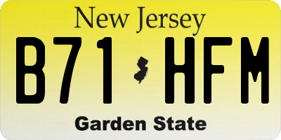 NJ license plate B71HFM