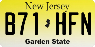 NJ license plate B71HFN