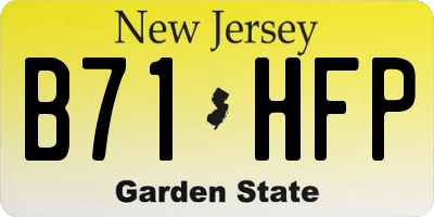 NJ license plate B71HFP