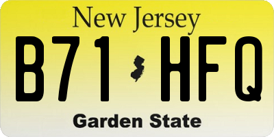NJ license plate B71HFQ