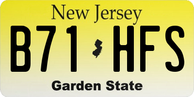NJ license plate B71HFS