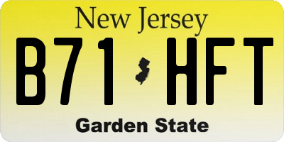 NJ license plate B71HFT