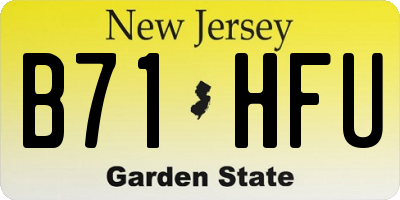 NJ license plate B71HFU
