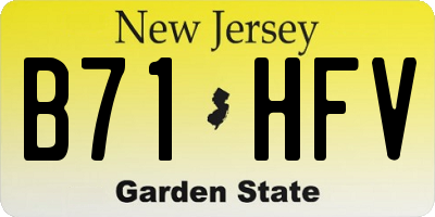 NJ license plate B71HFV