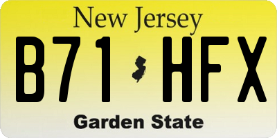NJ license plate B71HFX