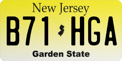NJ license plate B71HGA