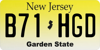 NJ license plate B71HGD