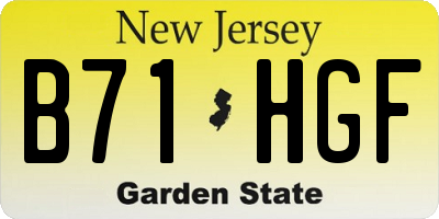 NJ license plate B71HGF