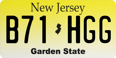 NJ license plate B71HGG