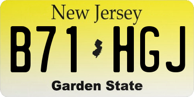 NJ license plate B71HGJ