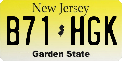 NJ license plate B71HGK