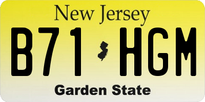 NJ license plate B71HGM