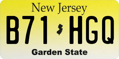 NJ license plate B71HGQ