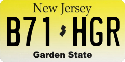 NJ license plate B71HGR
