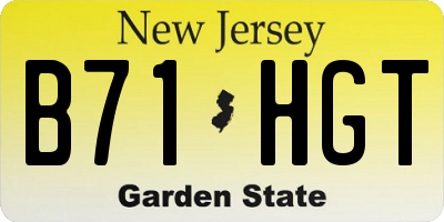NJ license plate B71HGT