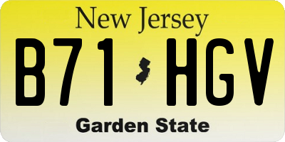 NJ license plate B71HGV