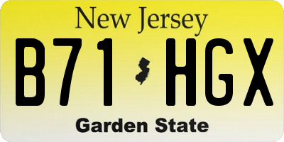 NJ license plate B71HGX
