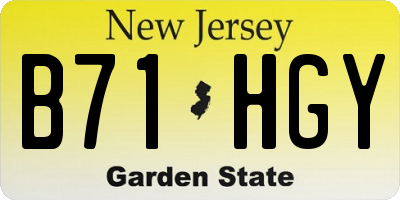 NJ license plate B71HGY