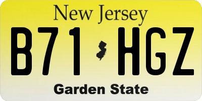 NJ license plate B71HGZ