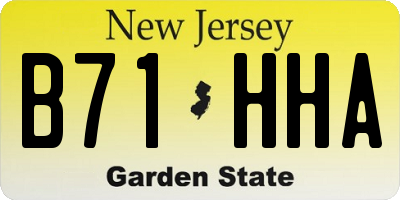 NJ license plate B71HHA