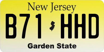 NJ license plate B71HHD