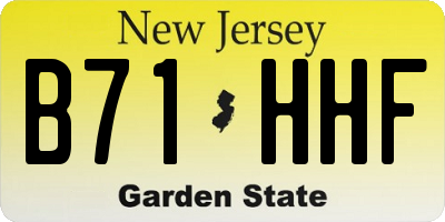 NJ license plate B71HHF
