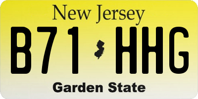 NJ license plate B71HHG