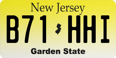 NJ license plate B71HHI