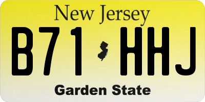 NJ license plate B71HHJ