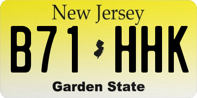 NJ license plate B71HHK