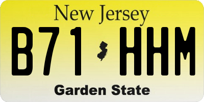NJ license plate B71HHM