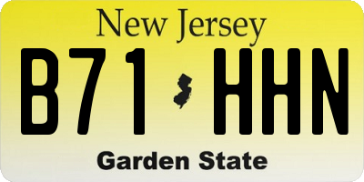 NJ license plate B71HHN