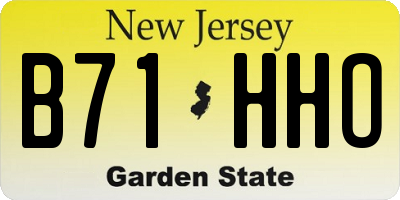 NJ license plate B71HHO