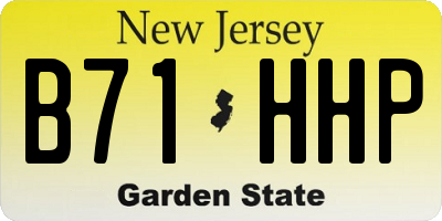 NJ license plate B71HHP